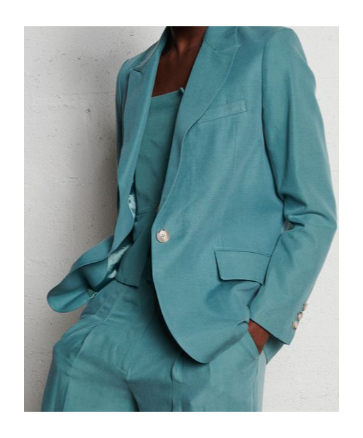 Ba&sh Long-sleeved Suit Coat In Blue