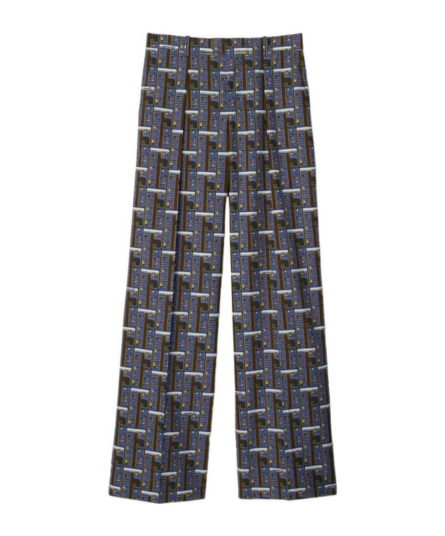 Burberry Bus Silk Straight-leg Trousers In Green