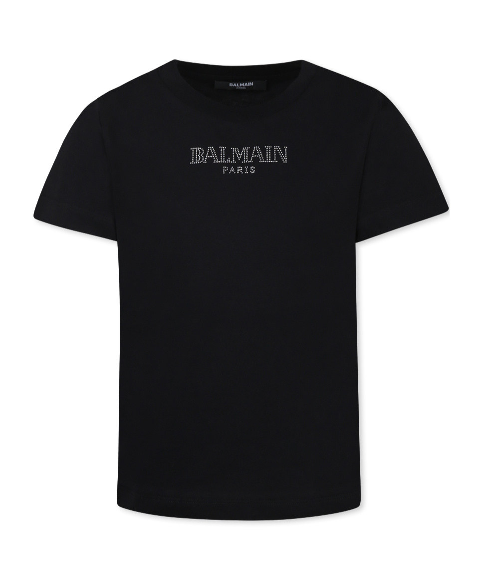 BALMAIN BALMAIN KIDS LOGO-EMBELLISHED CREWNECK T-SHIRT 