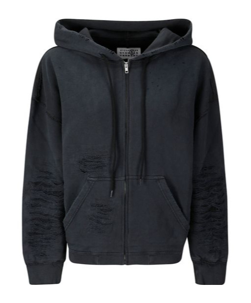 Mm6 Maison Margiela Zip-up Hoodie In Black