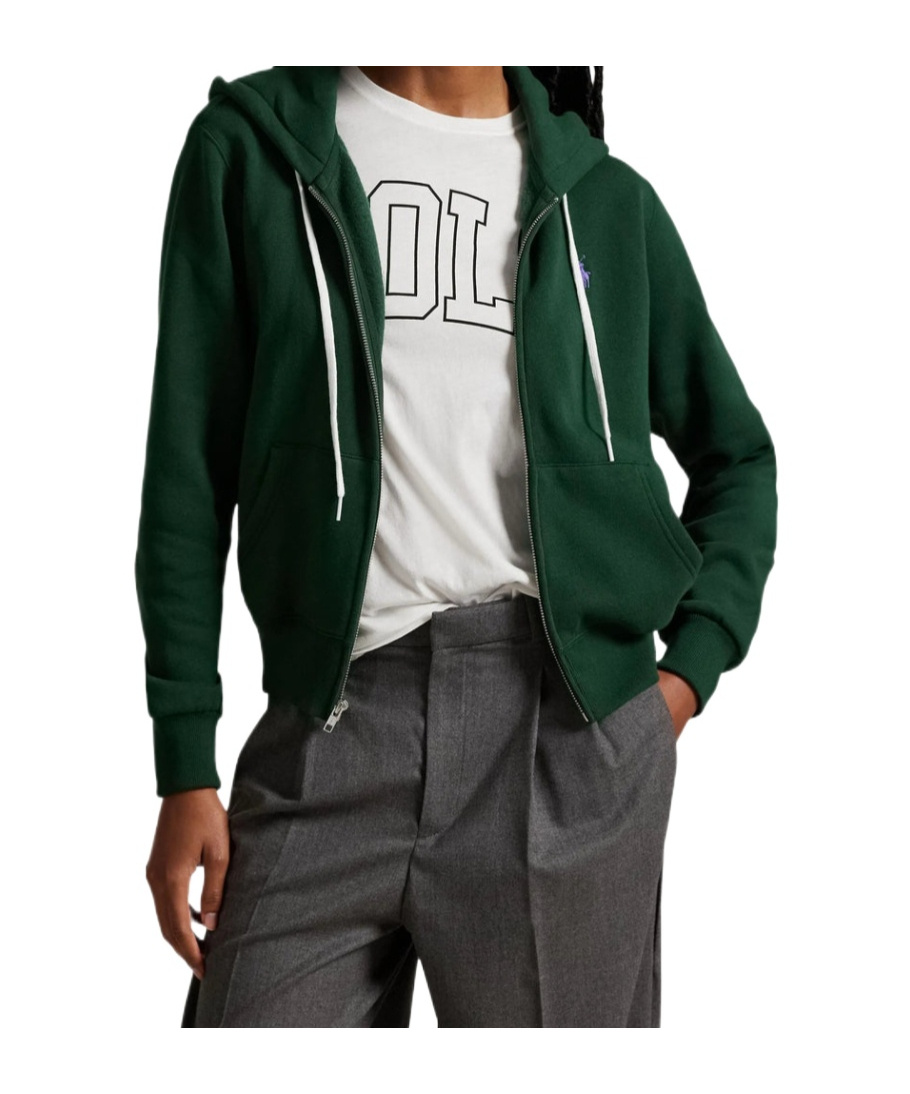 Polo Ralph Lauren Zip-up Drawstring Hoodie In Green