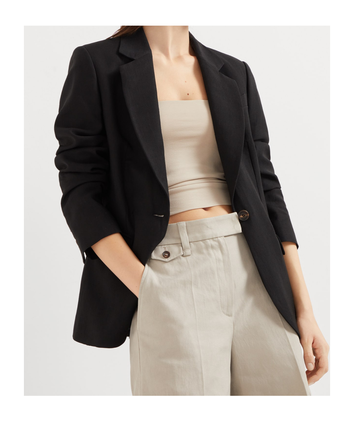Brunello Cucinelli Monili-detail Twill Blazer In Black