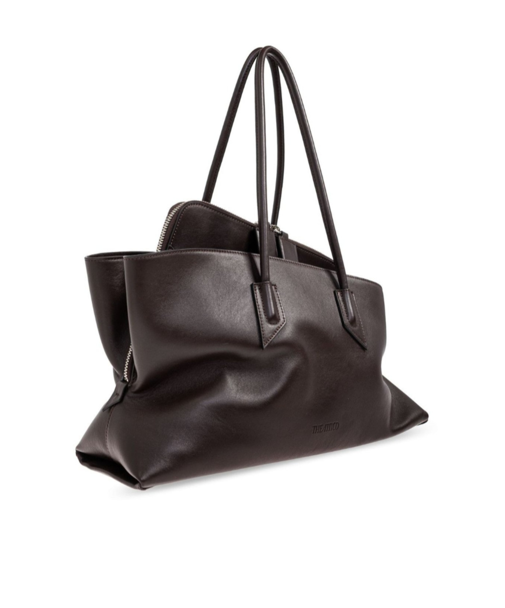 Attico Medium La Passeggiata Zip Top-handle Tote Bag In Black