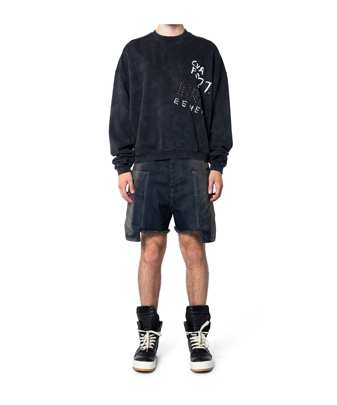 Rick Owens Drkshdw Cargo Shorts In Blue