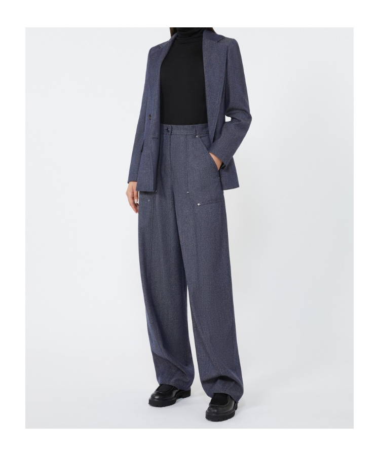 Max Mara Wool Trousers In Blue