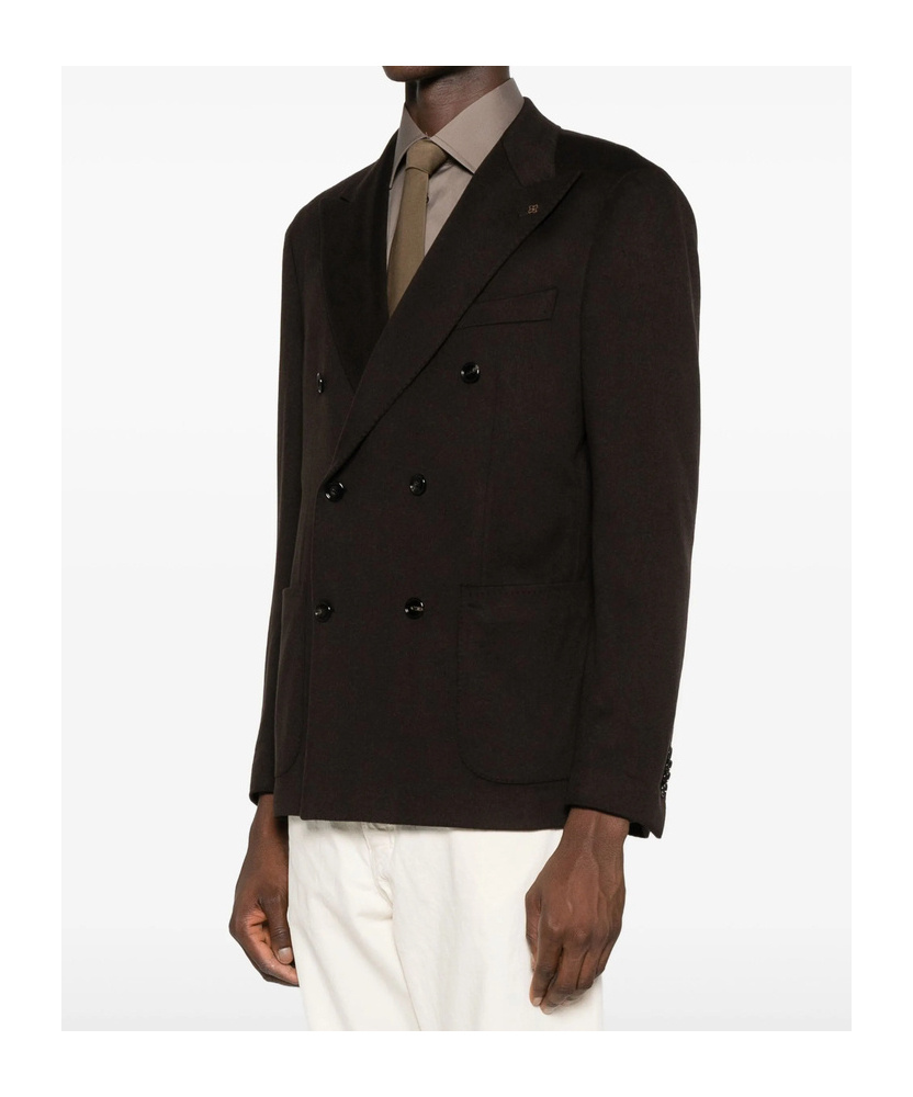 Tagliatore Long-sleeved Suit Jacket In Brown