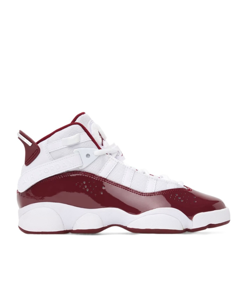 Nike Kids White & Burgundy 6 Rings Big Kids Sneakers In White Burgundy