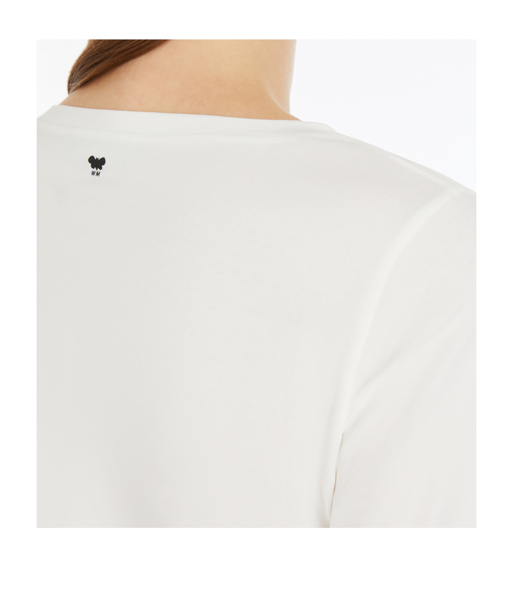 Weekend Max Mara Omens Multia Quarter-sleeve Cotton-jersey T-shirt White In White