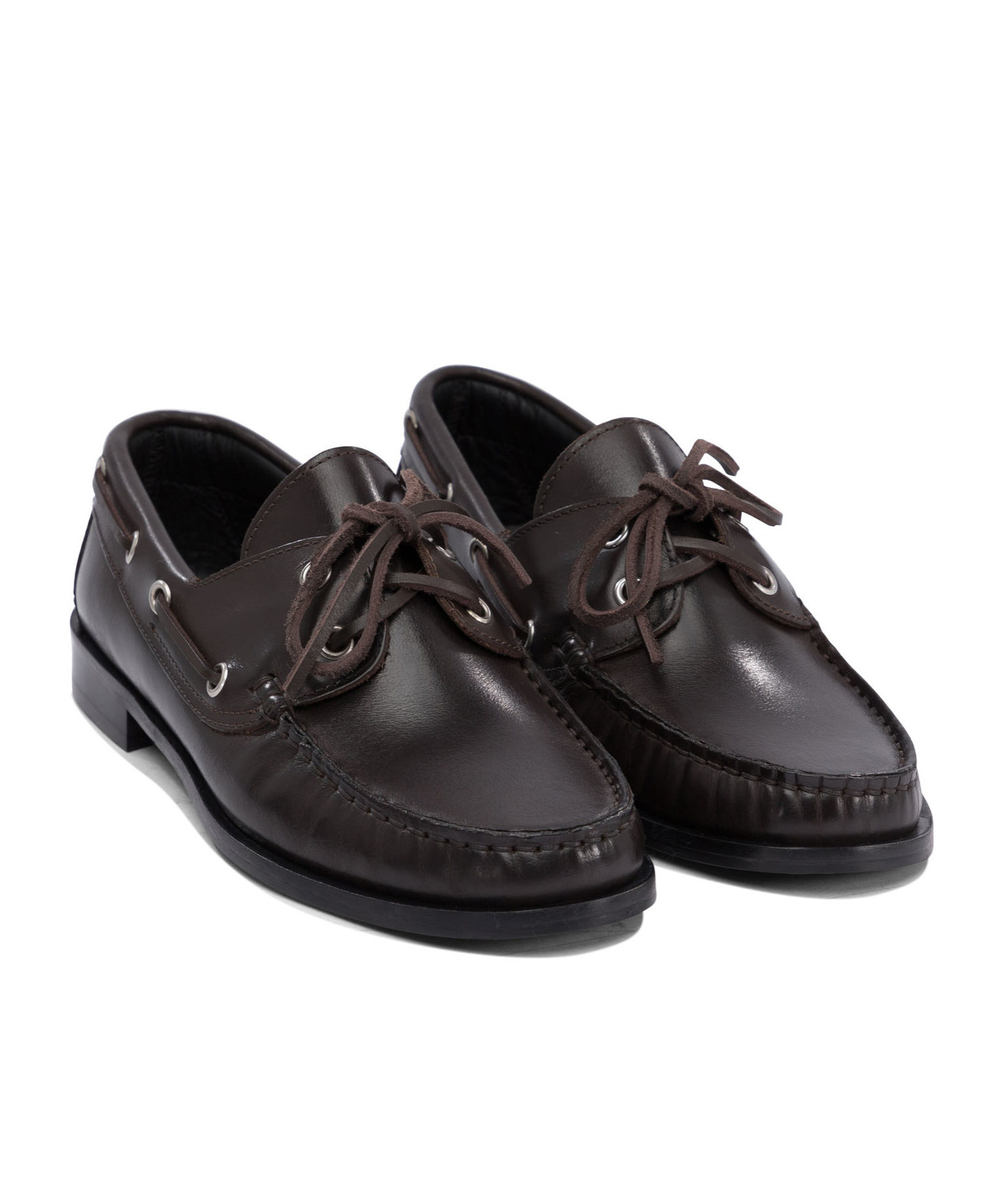 Aeyde 15mm Harris Leather Boat Shoes In Brown