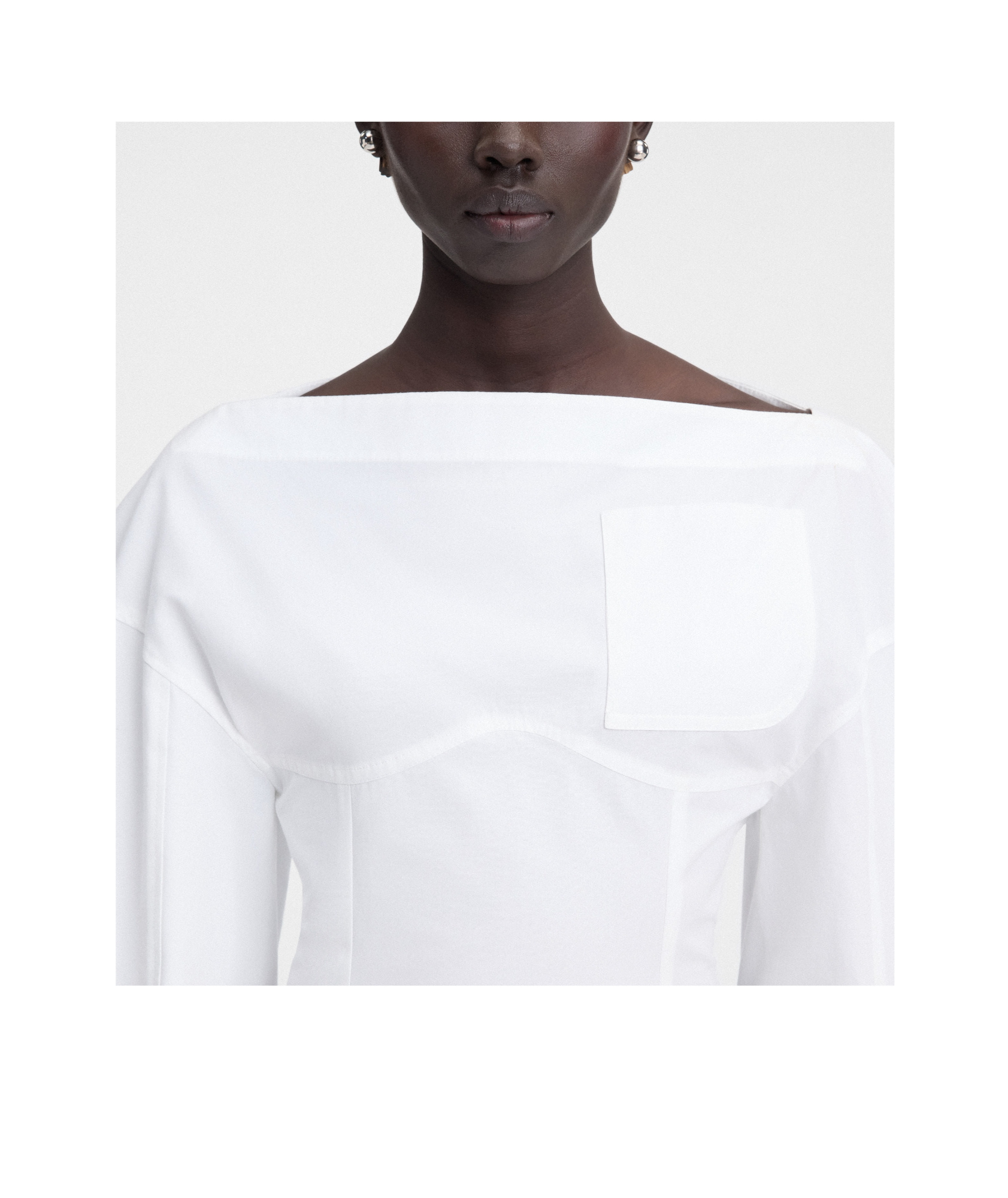 Jacquemus La Casaco Long Sleeve Cotton Shirtdress In White