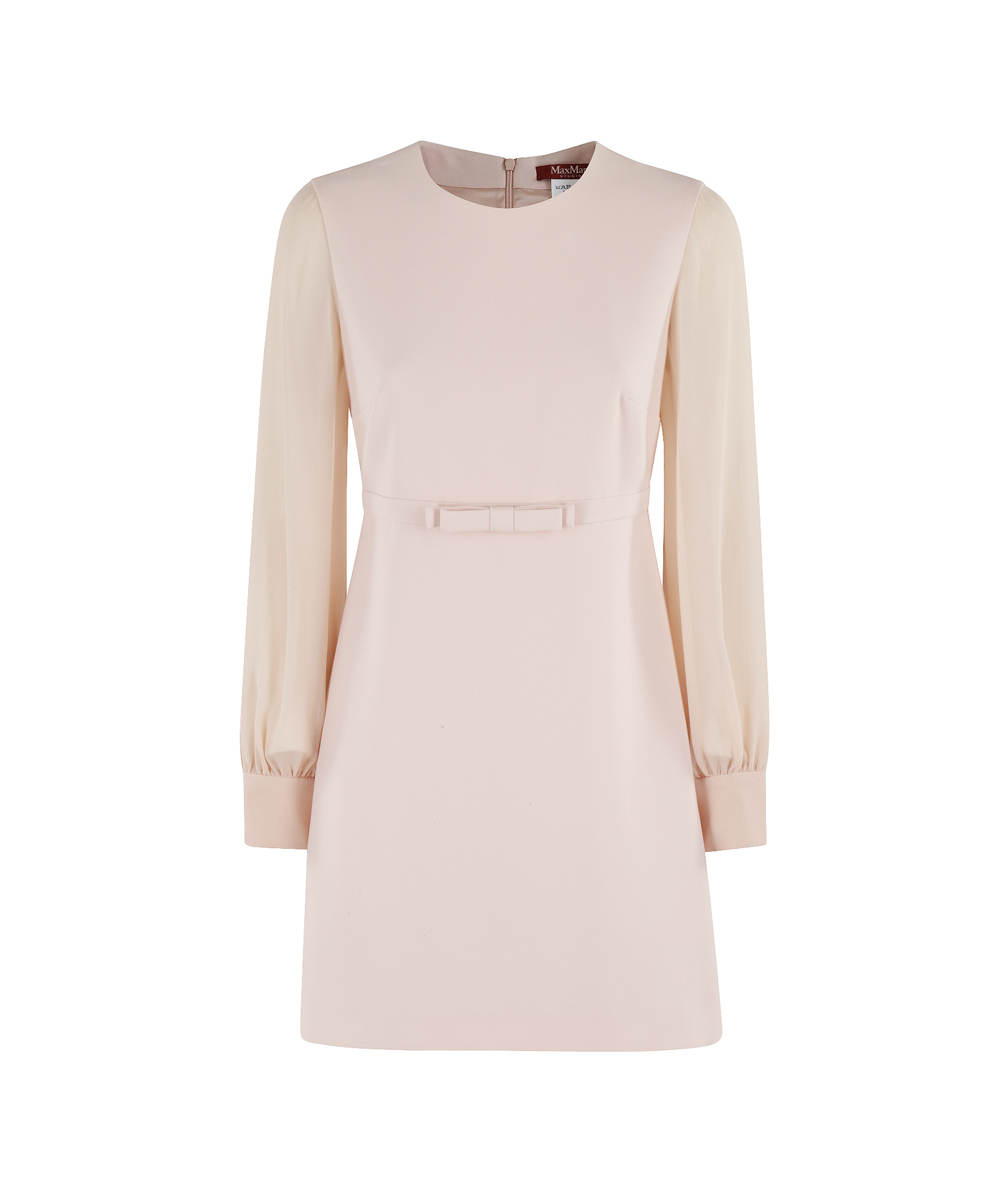 Max Mara Studio Ritmo Crewneck Long-sleeved Dress In Pink