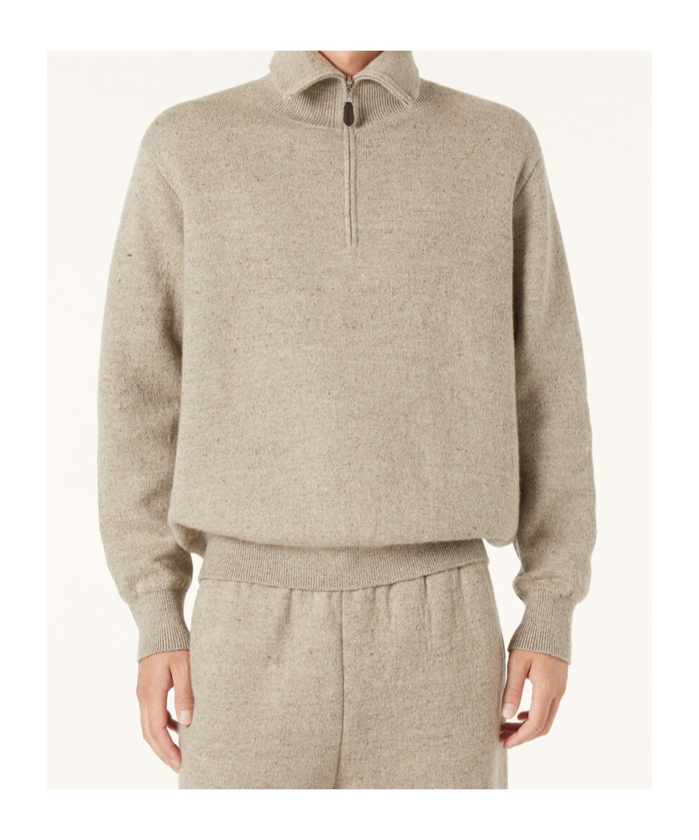 Loro Piana Linen And Cashmere-blend Zip-up Sweater In Nude