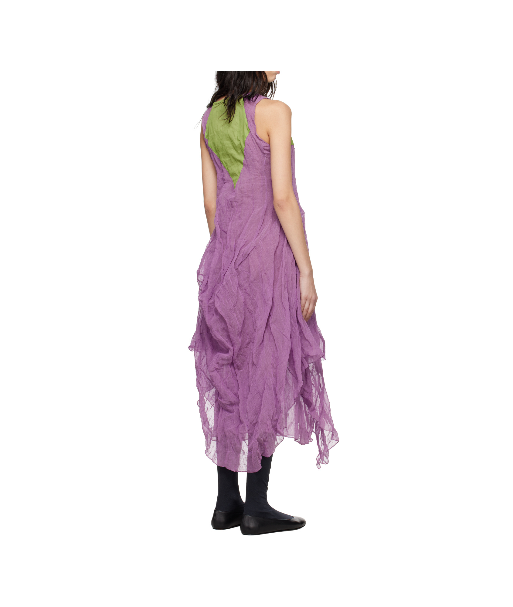 Kiko Kostadinov Purple & Green Shura Sleeveless Maxi Dress In Purple/green