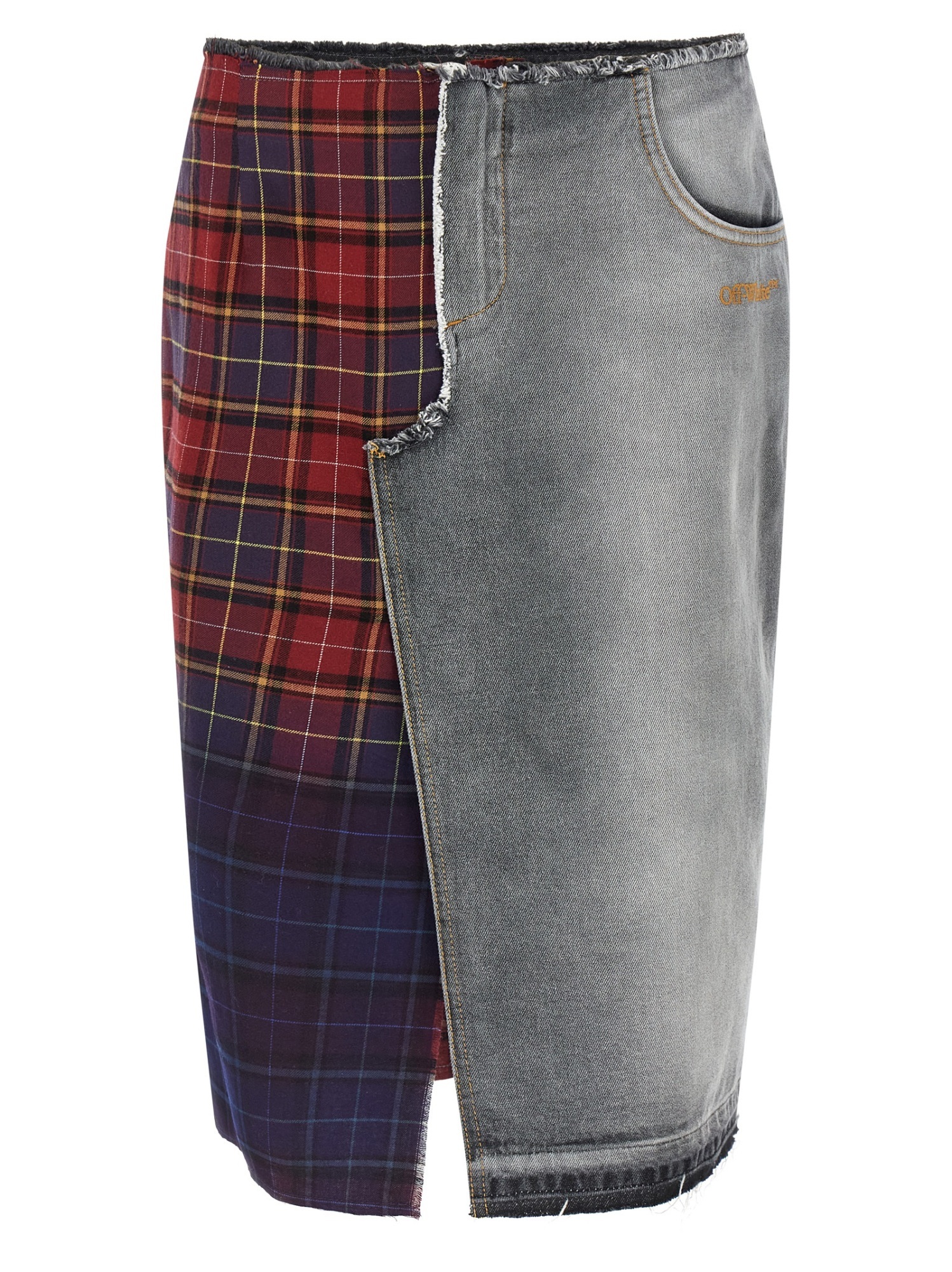 Off-white Patchwork Skirt Skirts Multicolor In Gray