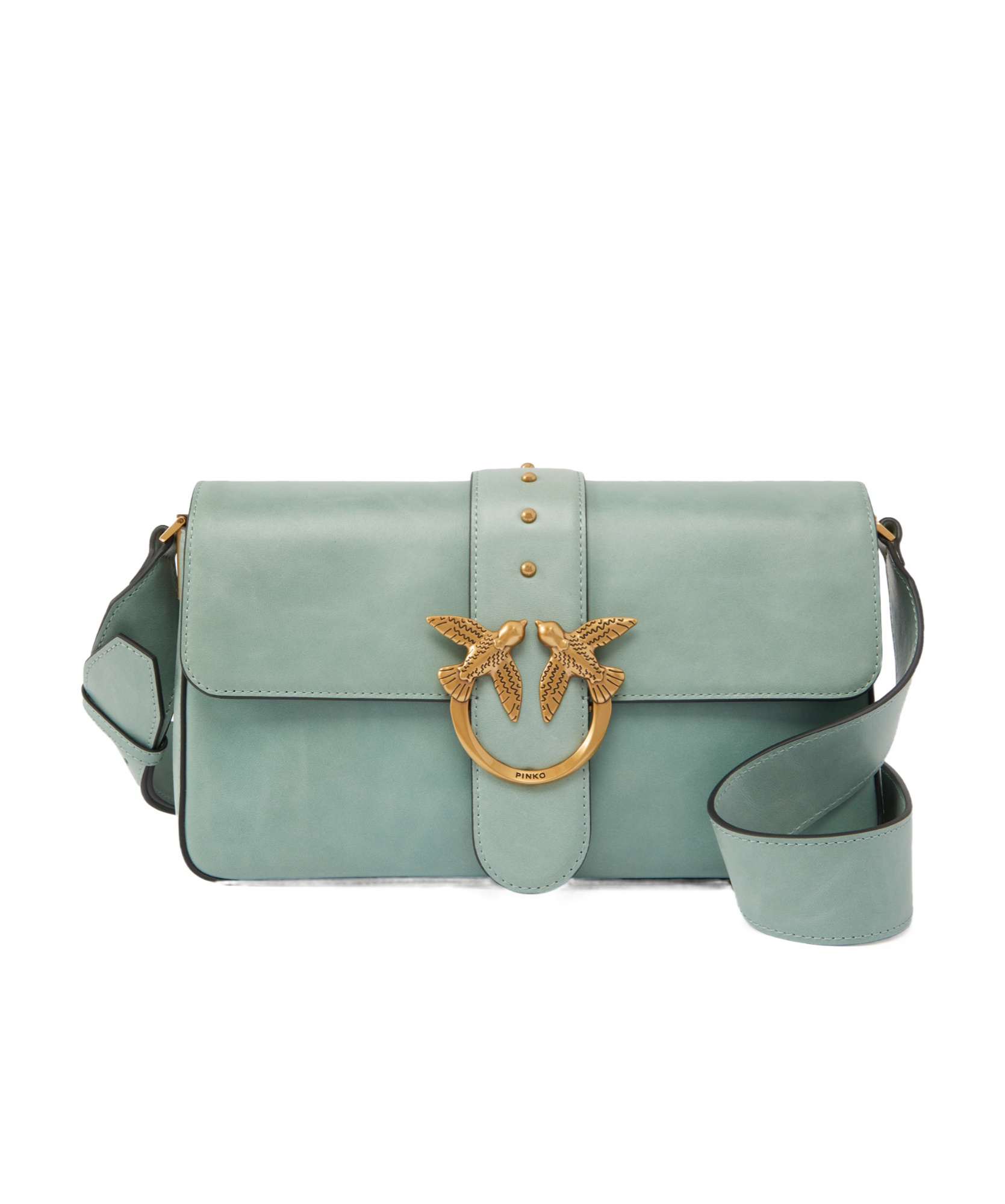 Pinko Love Bag Slouchy Medium Size Cloudy Leather Shoulder Bag