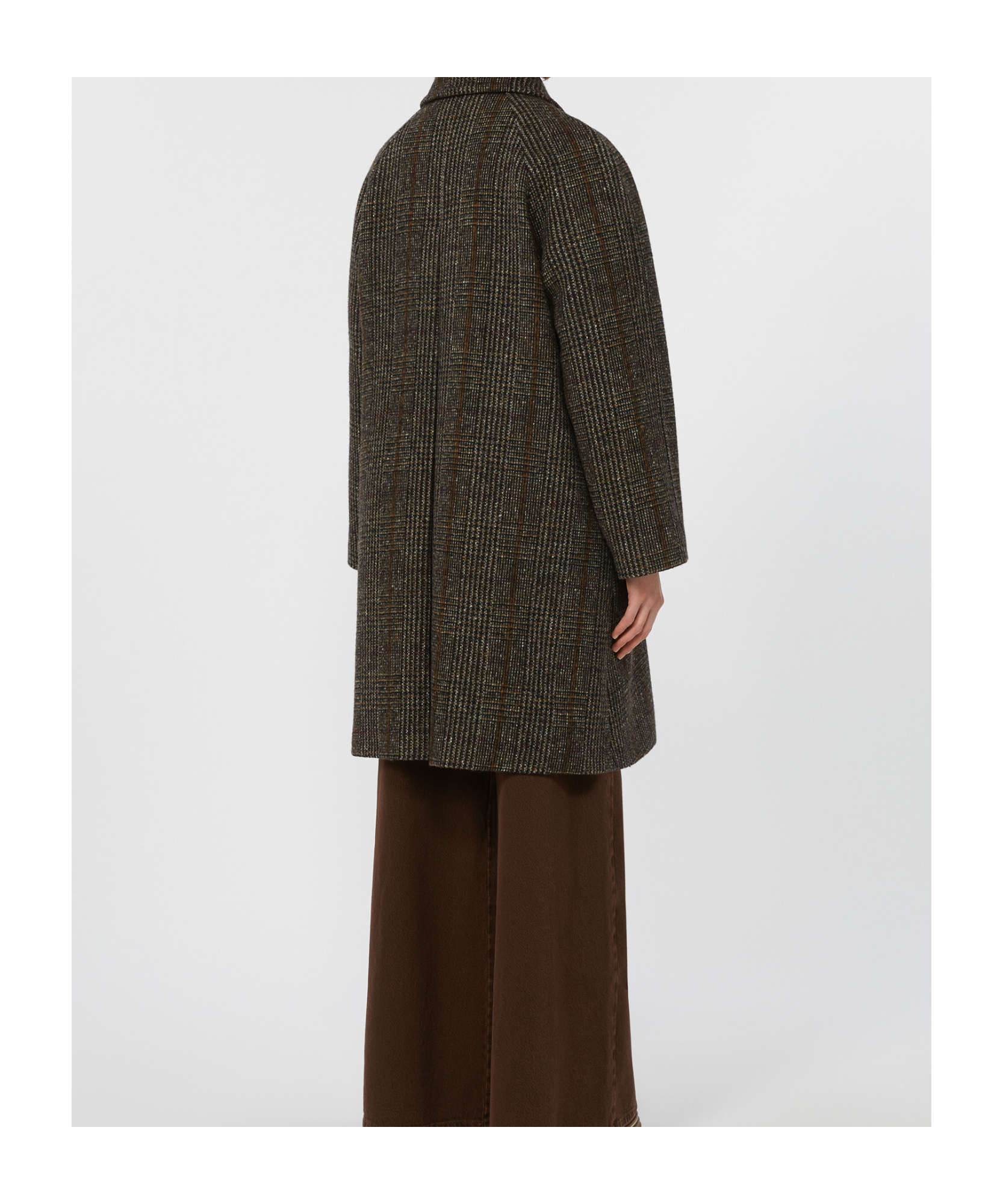 Weekend Max Mara Pitone Tweed Virgin Wool Coat In Gray