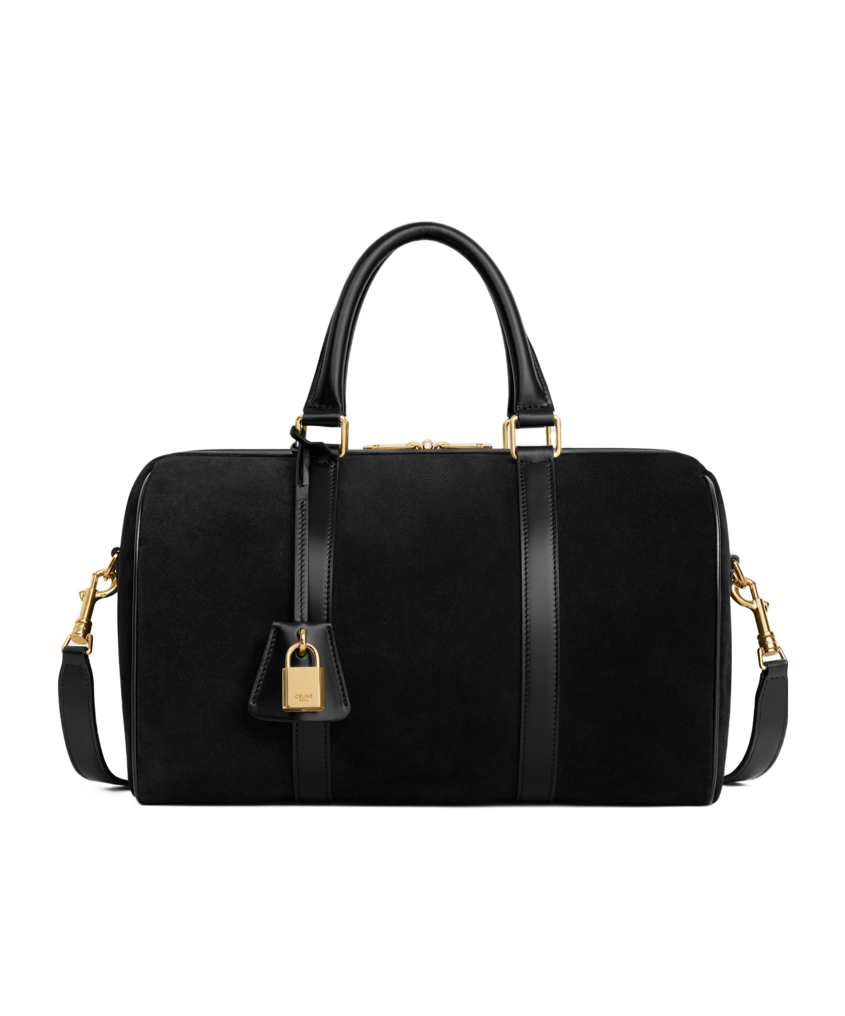 Celine Logo Shoulder Bag In Black