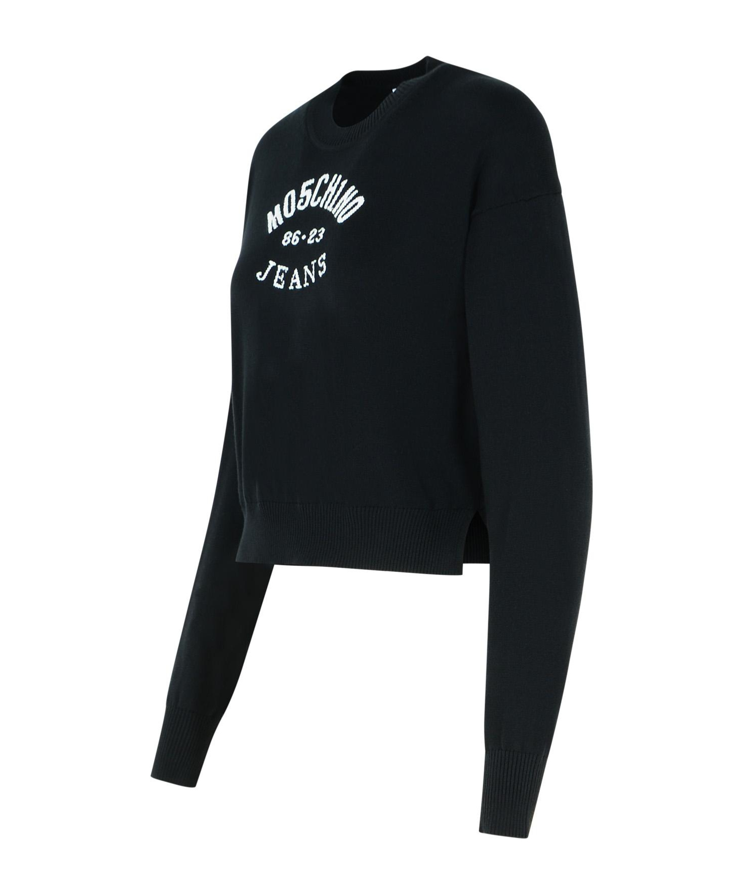 MOSCHINO MOSCHINO JEANS LOGO INTARSIA CREWNECK JUMPER