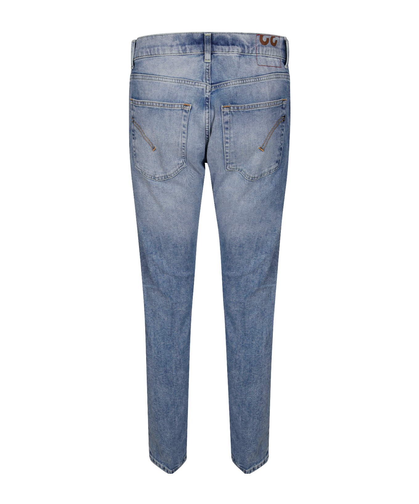 Dondup Light Wash Relaxed-fit Jeans With Rolled Cuffs In Blue