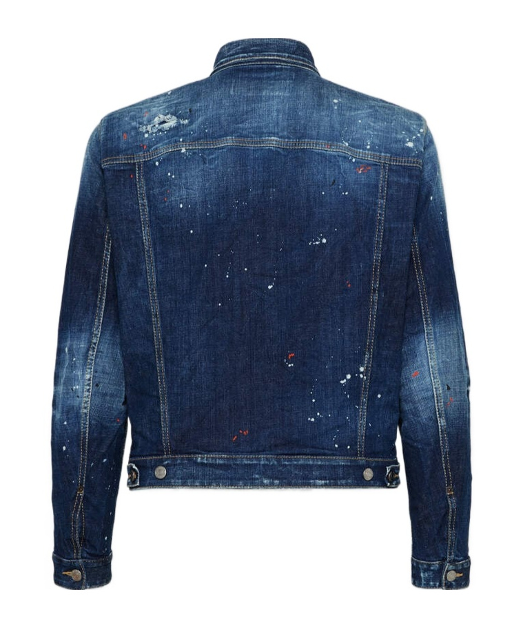 Dsquared2 Dan Jean Jacket With Destroyed Effect In Blue