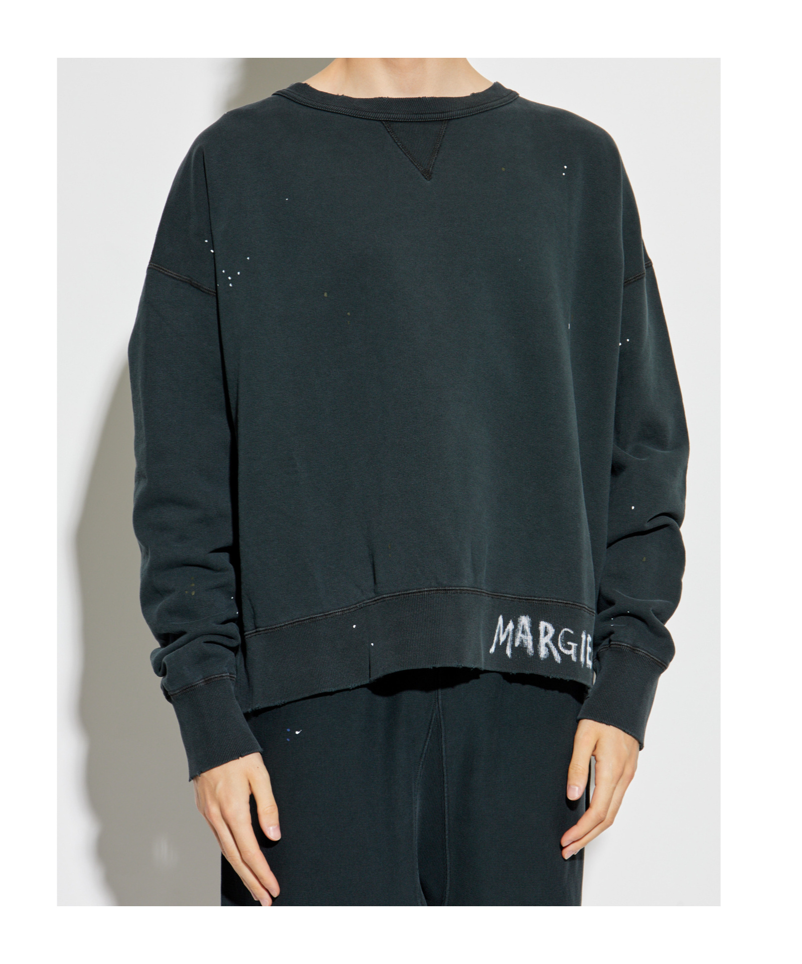 Maison Margiela Men Crewneck Sweatshirt With Distressed Details