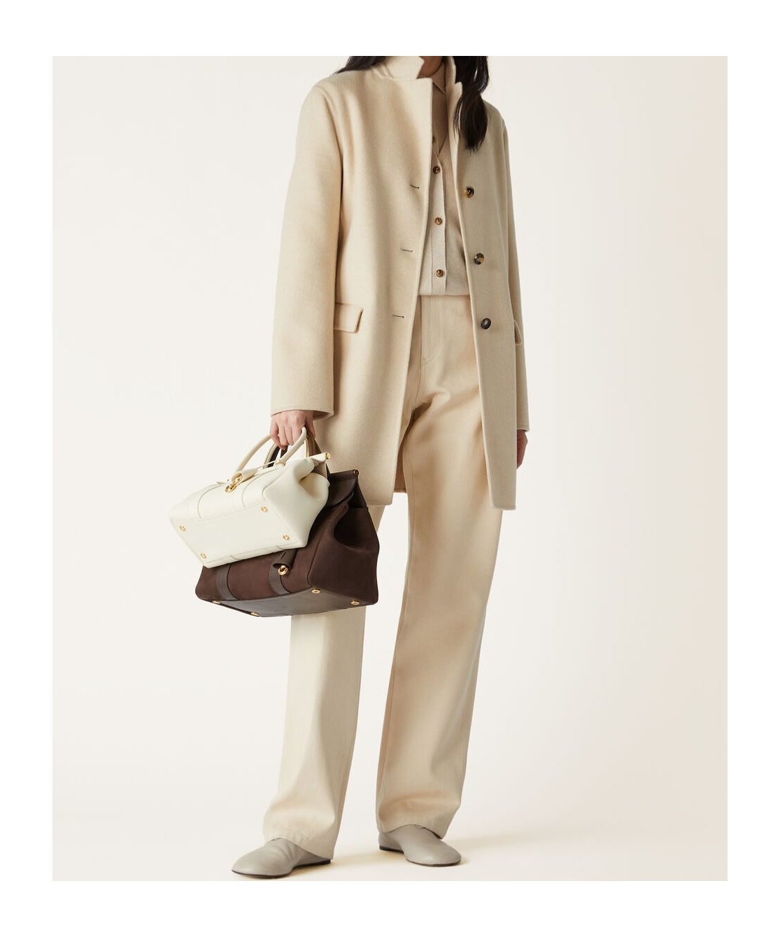 Loro Piana Button Long-sleeved Knitted Cardigan In Natural Color Mixing