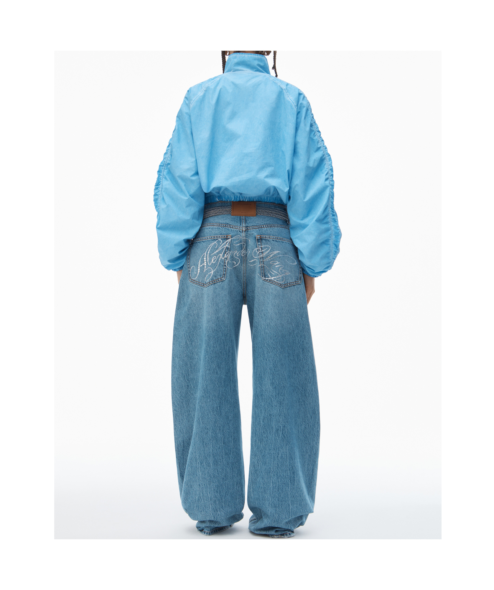 Alexander Wang Ruched Track Jacket In Blue