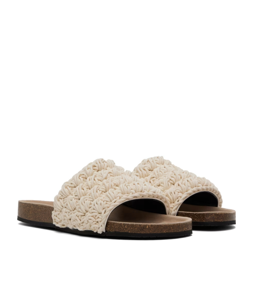 Shop Jw Anderson Popcorn Slippers In Nude