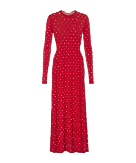 Rabanne Embellished Maxi Dress In Red