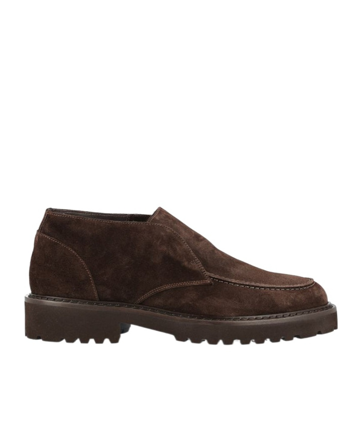 Doucal's Dark Brown Suede Slip-on Ankle Boots In Brown