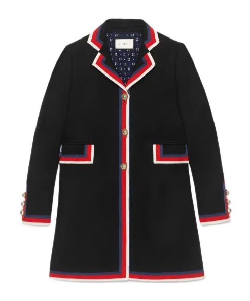 Gucci Wool Jacket With Webbing In Black