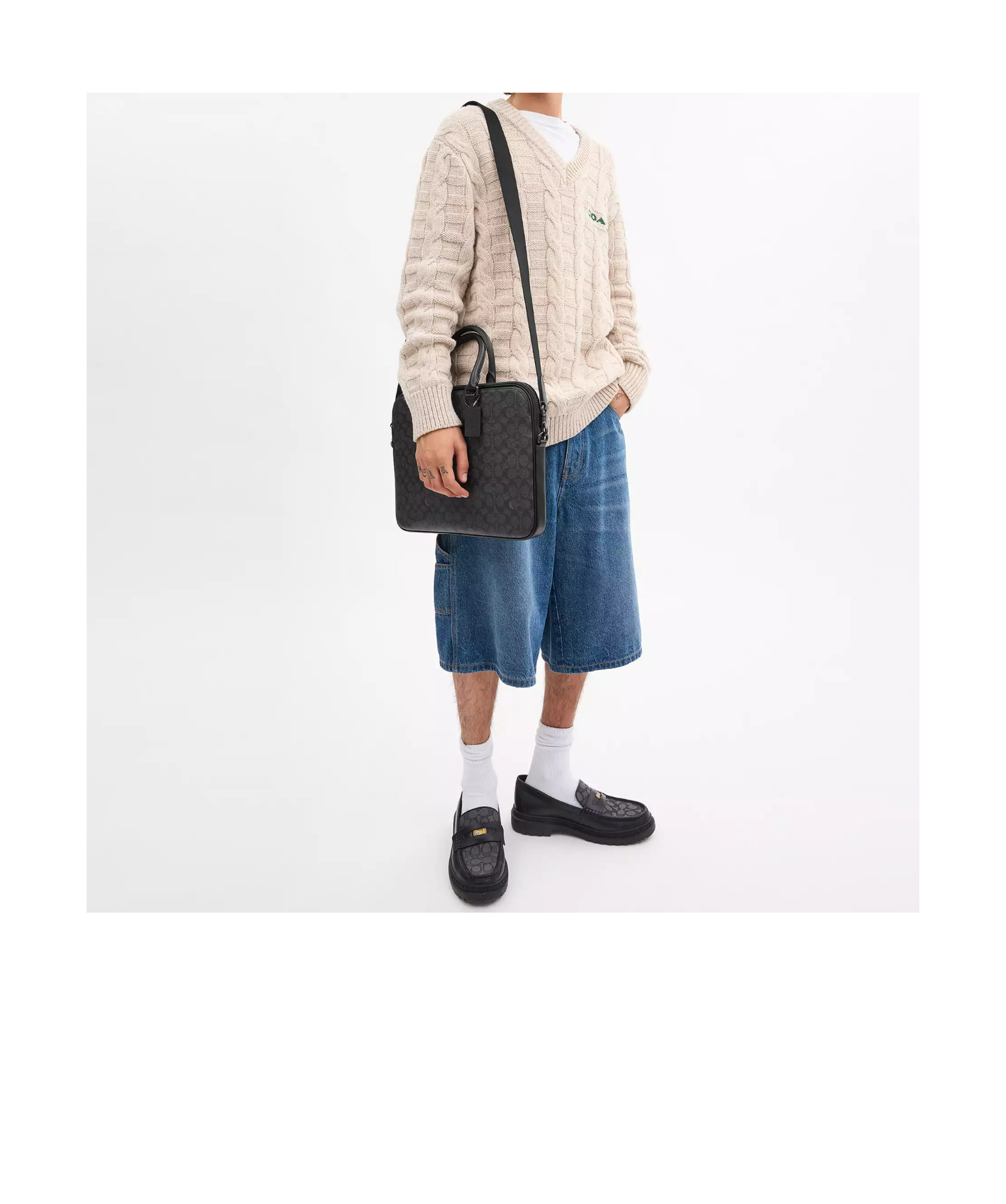 Shop Coach Gotham Laptop Bag In Black