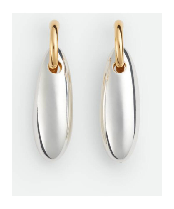 Bottega Veneta Large Oval Earrings In Yellow