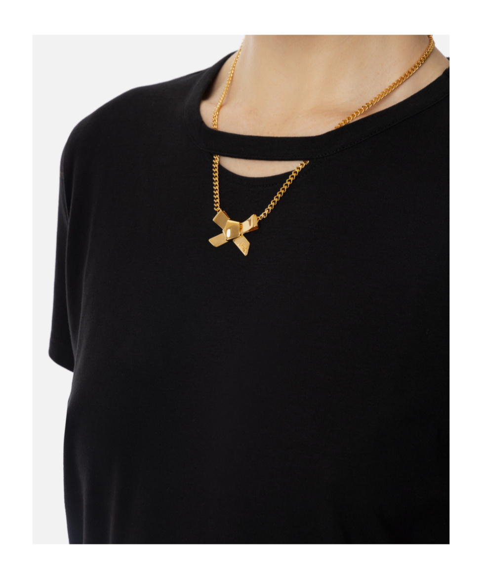 Elisabetta Franchi Short Sleeve T-shirt In Black