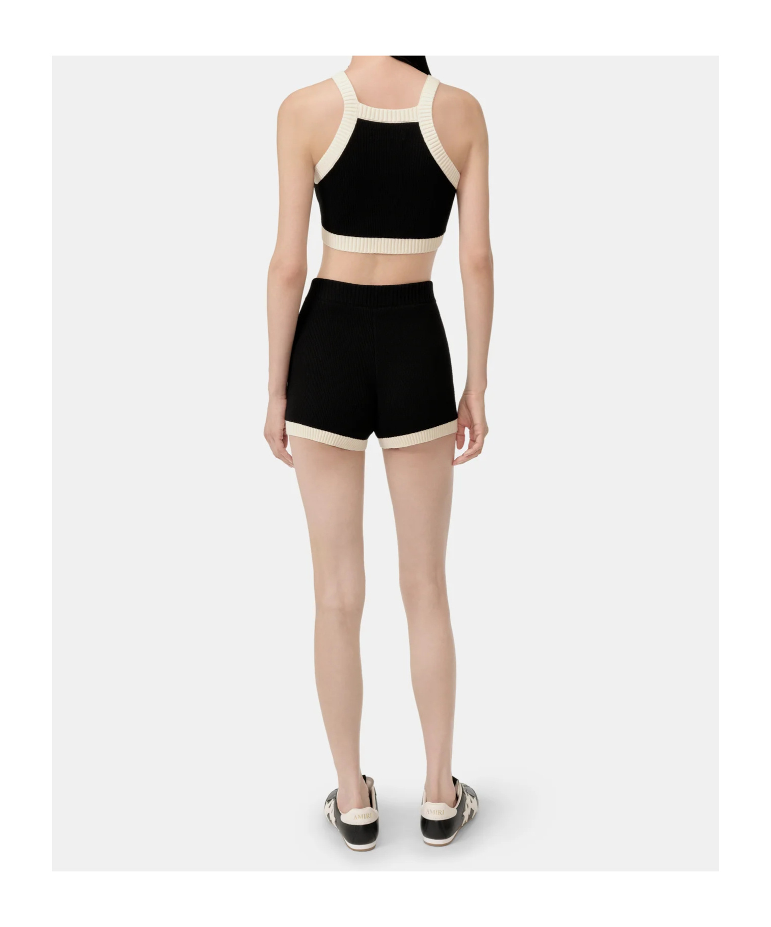 Amiri Cropped Tank Top Embroidered Logo In Black