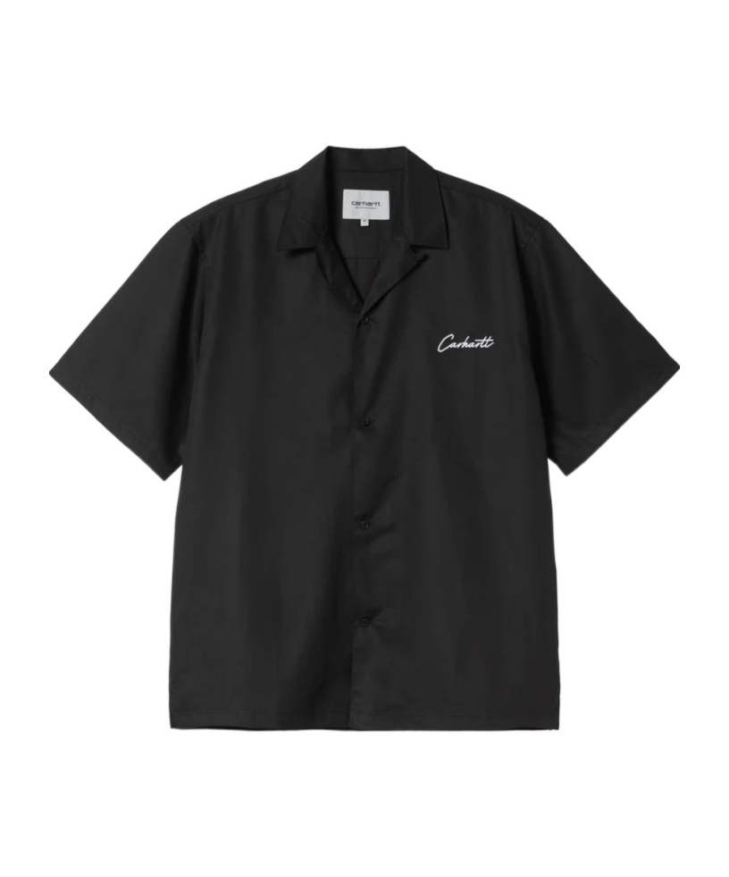 Carhartt Delray Cotton Blend Short Sleeve Shirt In Black / White