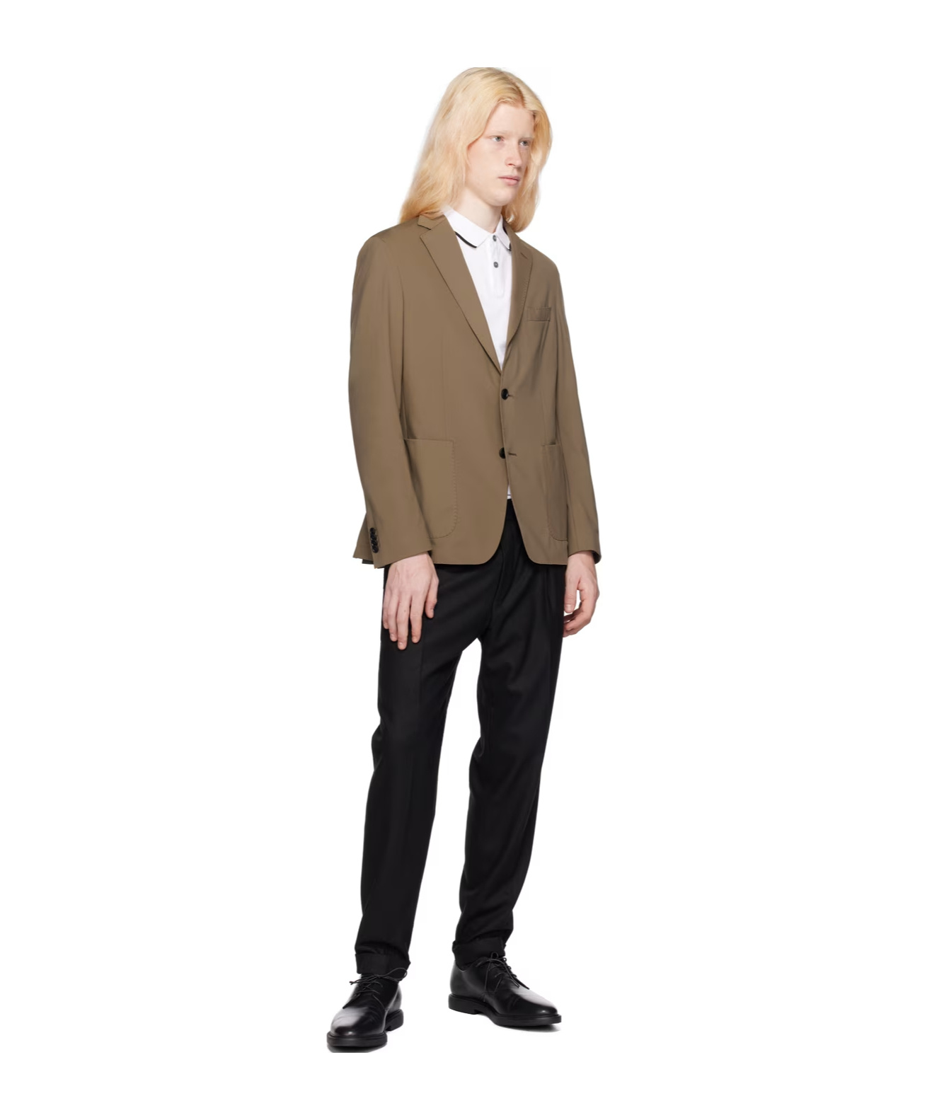 Hugo Boss Single-breasted Suit Jacket In Brown