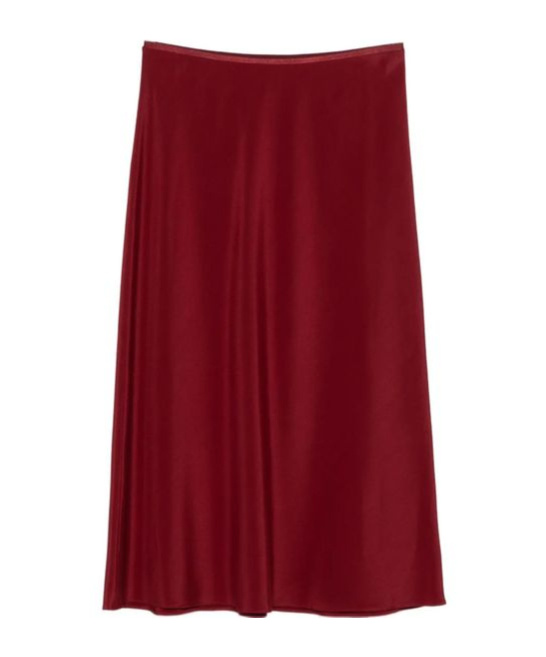 Max Mara Borbona Midi Skirt In Burgundy