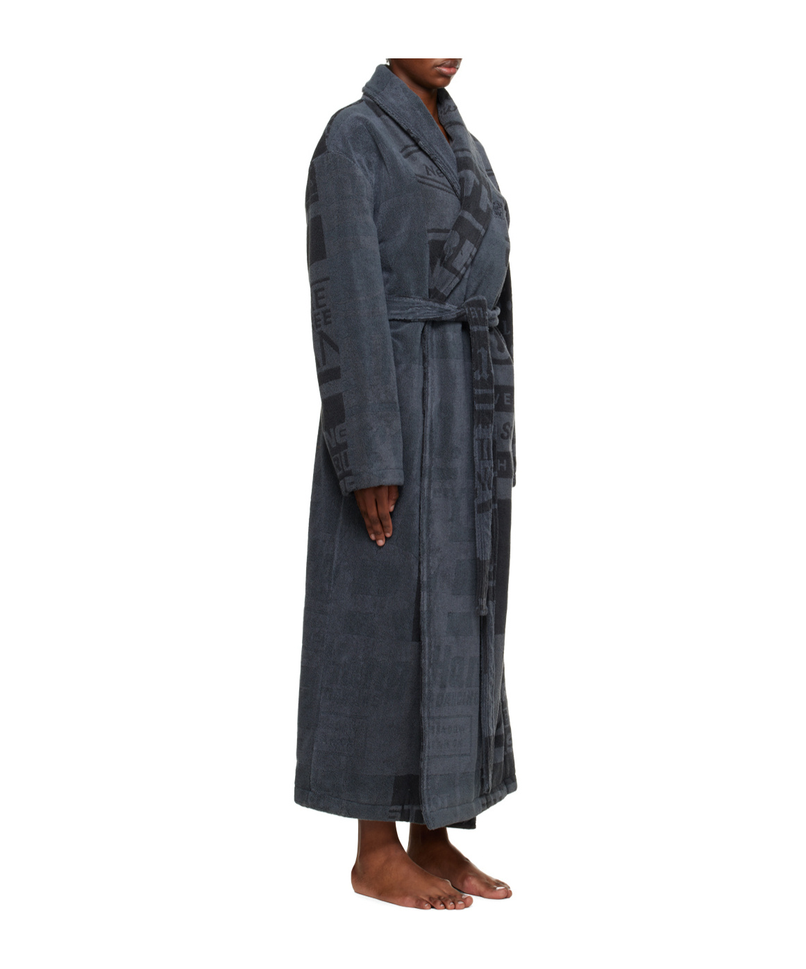 Martine Rose Gray Tommy Jeans Edition Jacquard Toweled Coat In Black