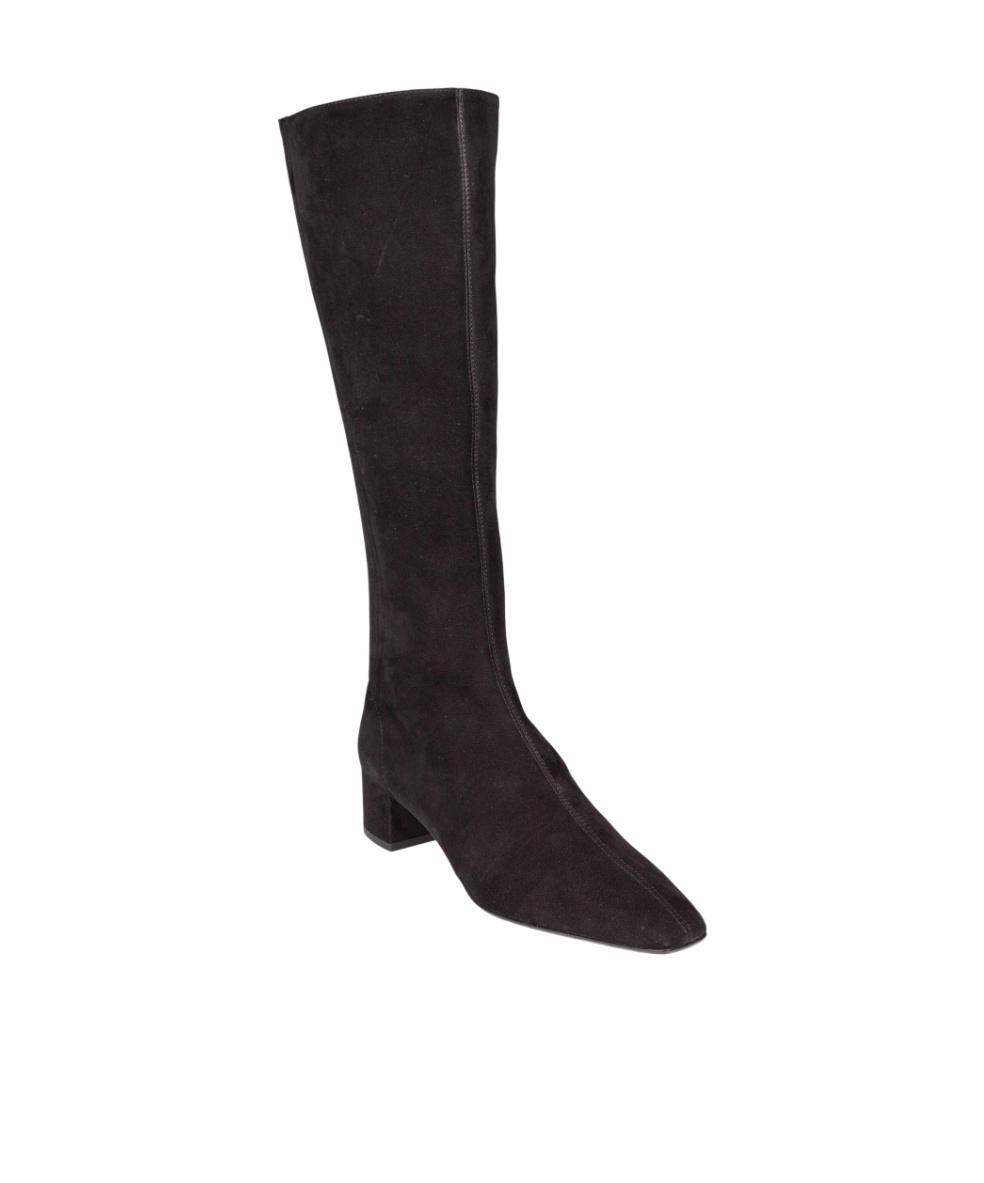 Aquazzura Saint Honore 35 Boile In Suede Black Color In Black