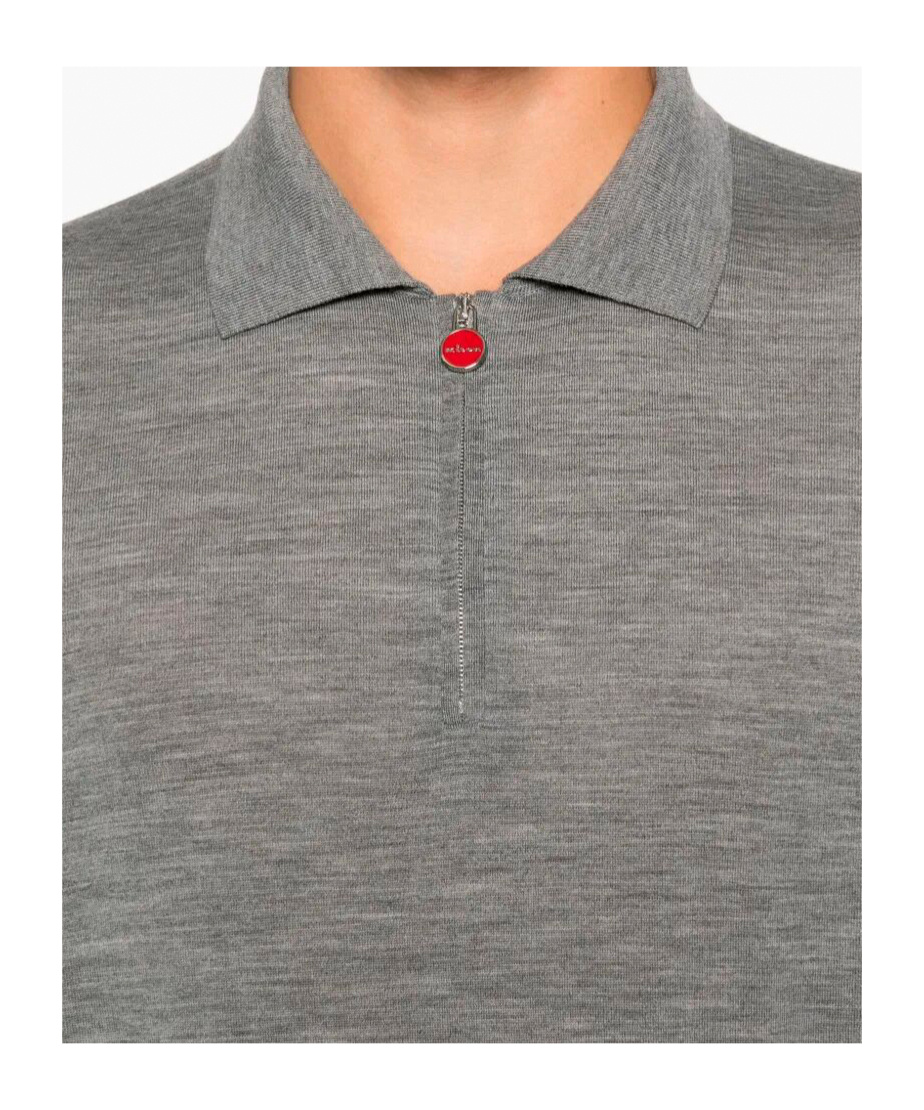 Kiton Grey Wool Pole In Gray