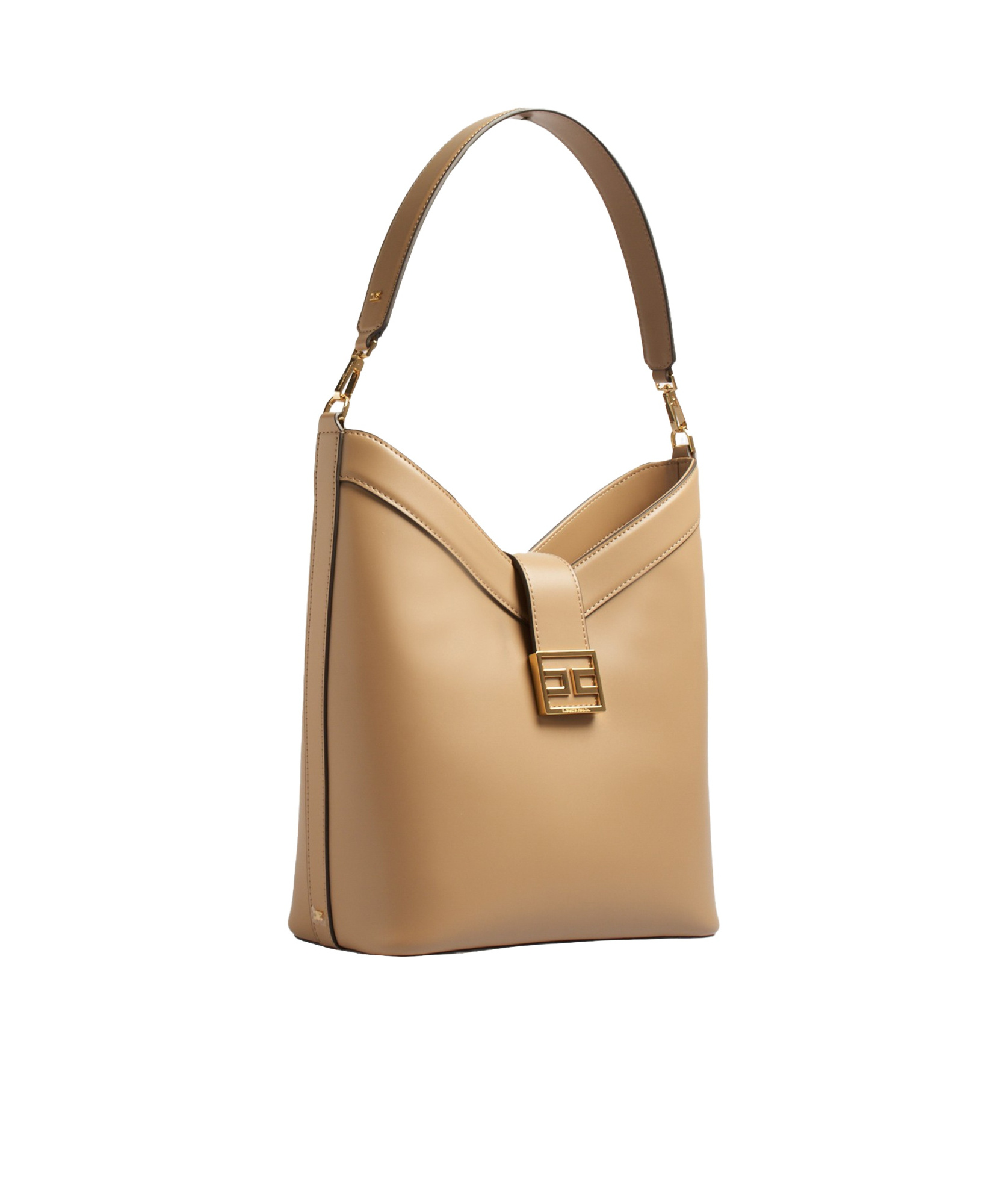 ELISABETTA FRANCHI LOGO-BUCKLE SHOULDER BAG