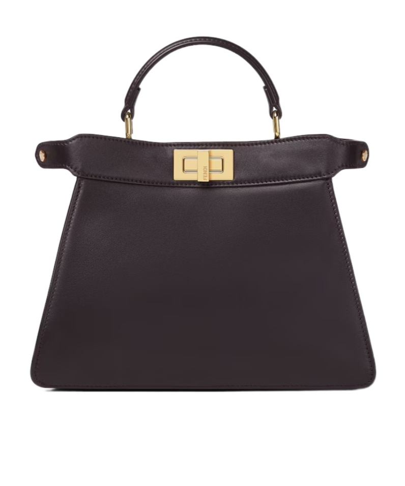 Fendi Small Peekaboo Iseeu Leather With Cavallino Lining Bags In Brown