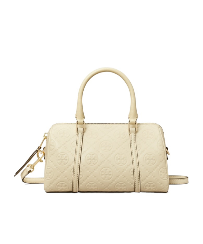 Tory Burch Mini T Monogram Tote Bag In Light Cream