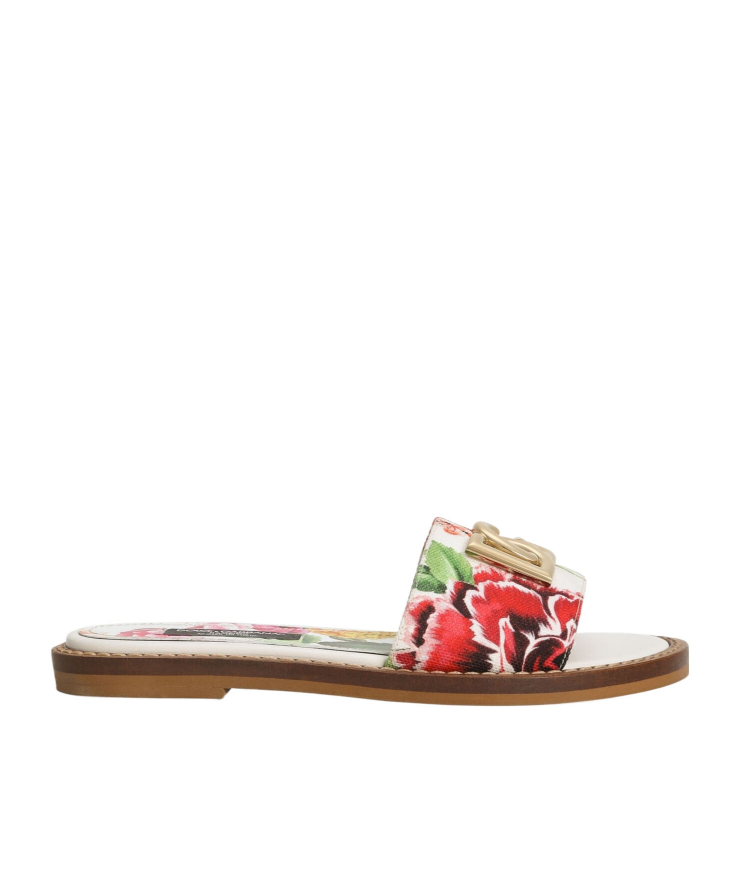 Dolce & Gabbana Floral-print Slides In Multi
