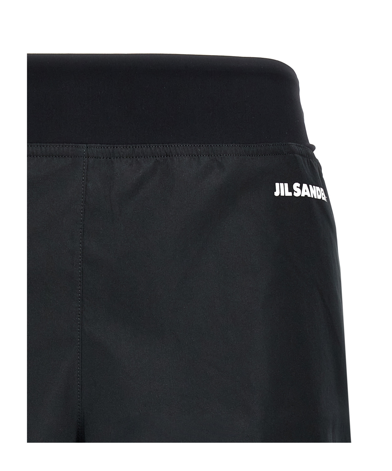 Jil Sander Knee-length Elastic Waistband Lightweight Shorts In Black