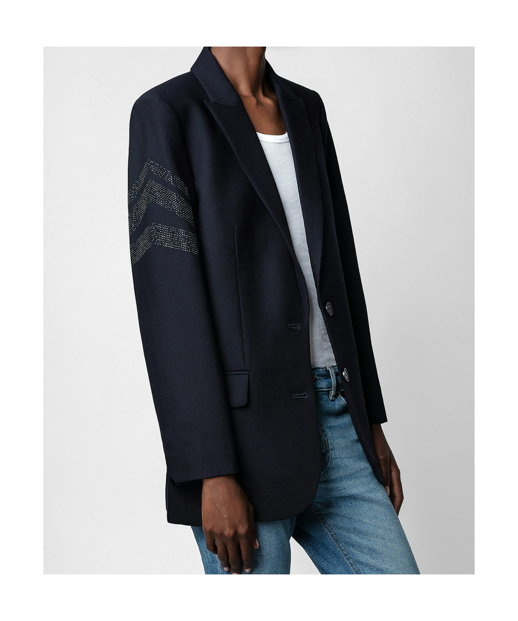 Zadig & Voltaire Long-sleeved Suit Coat In Black