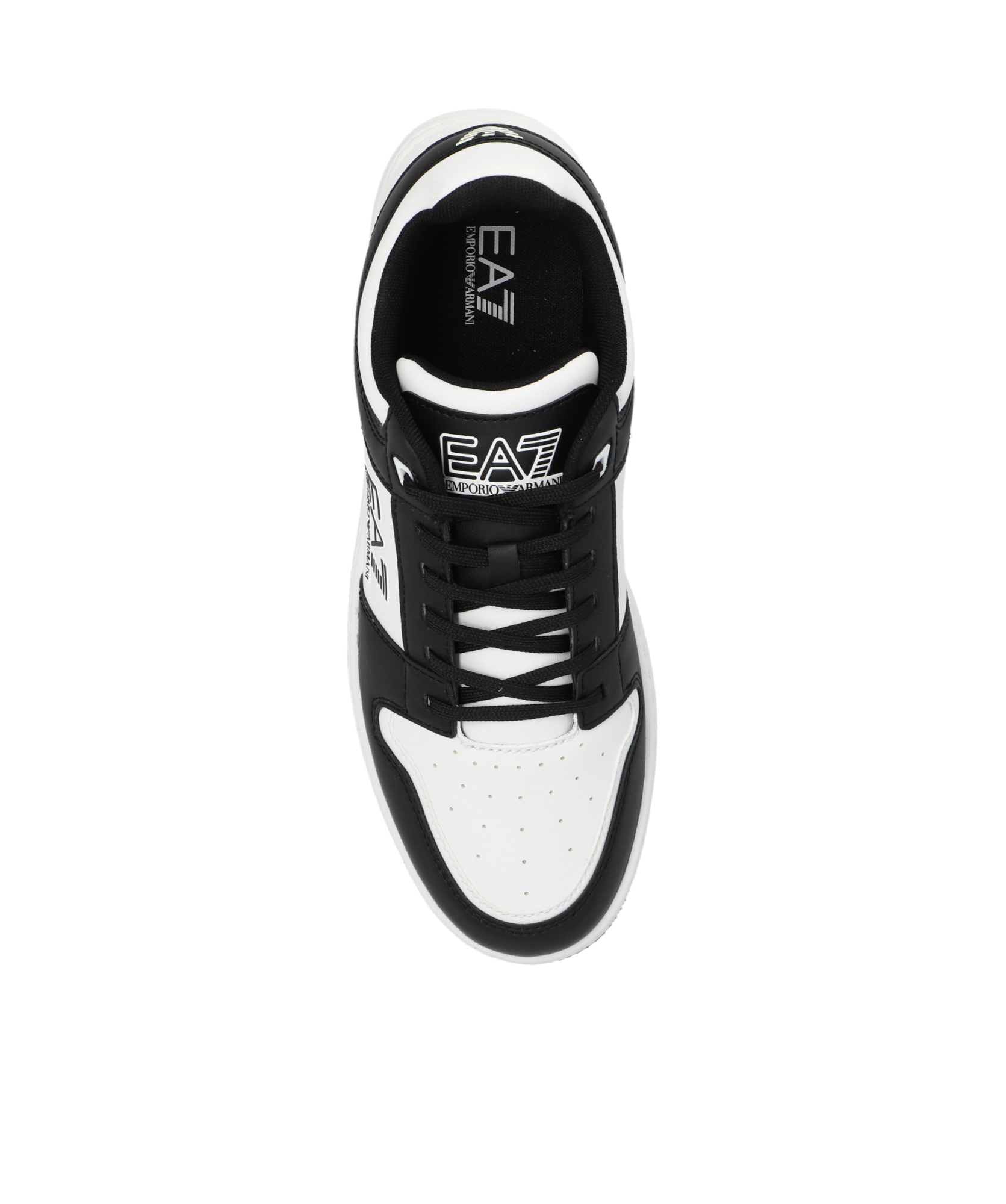 Ea7 Black And White Polyester Sneaker In Multi