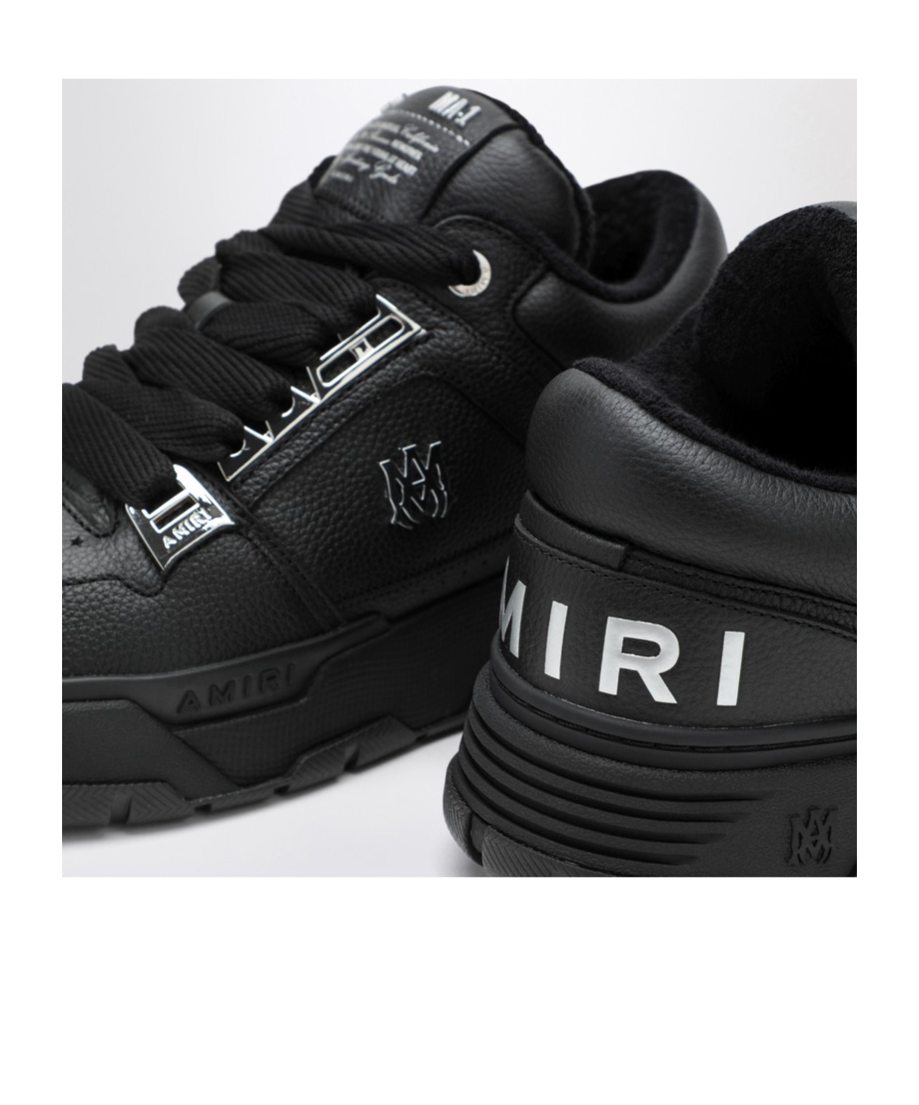 Amiri Black Sneakers With Logo Patch On The Side And Logo Lettering On The Rear In Leather Man In Black