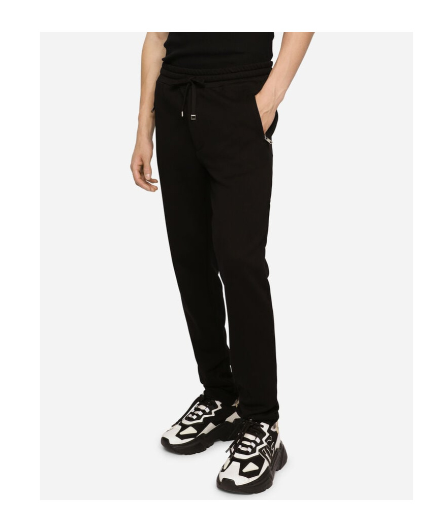 Dolce & Gabbana Logo Zipper Detail Sweatpants In Black